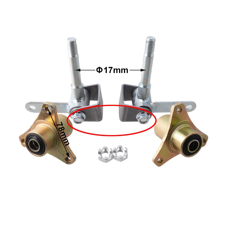 Front Wheel Knuckle Spindle 3 Stud Wheel Hub Kit For 5"/6" Tires DIY 110cc 168 200F Go Kart Buggy ATV UTV Quad Bike Parts