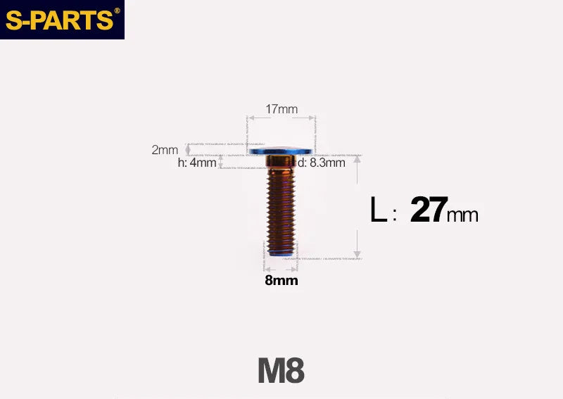 1PC Titanium Alloy A3 M8x27mm Front Brake Disc Screw Modified Parts Fit For BMW GS Brake Disc gs1200 1250