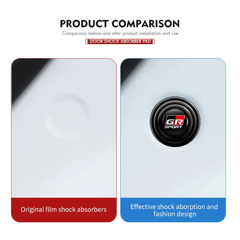 Car Logo Door Shock Absorbing Pad Sound Insulation Anti-collision Pad For Toyota Yaris Corolla Prius Auris CHR Land Cruiser RAV4