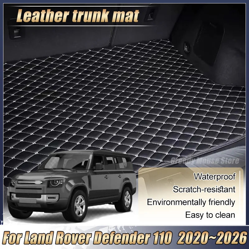 For Land Rover Defender L663 110 5-seats 2020-2026 Leather Car Rear Trunk Mats Anti Dirty Floor Tray Liner Interior Accessories