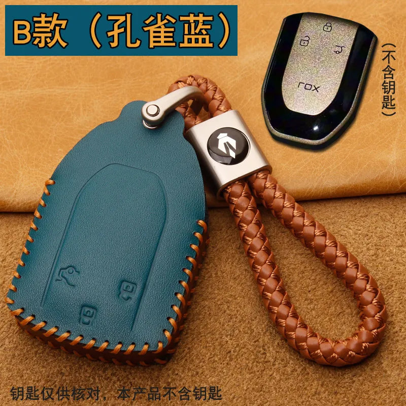 For Rox Polestones ADMAS 2026 Leather Car Key Bag Case Wallet Holder Key Cover Key Chains Car Accessories