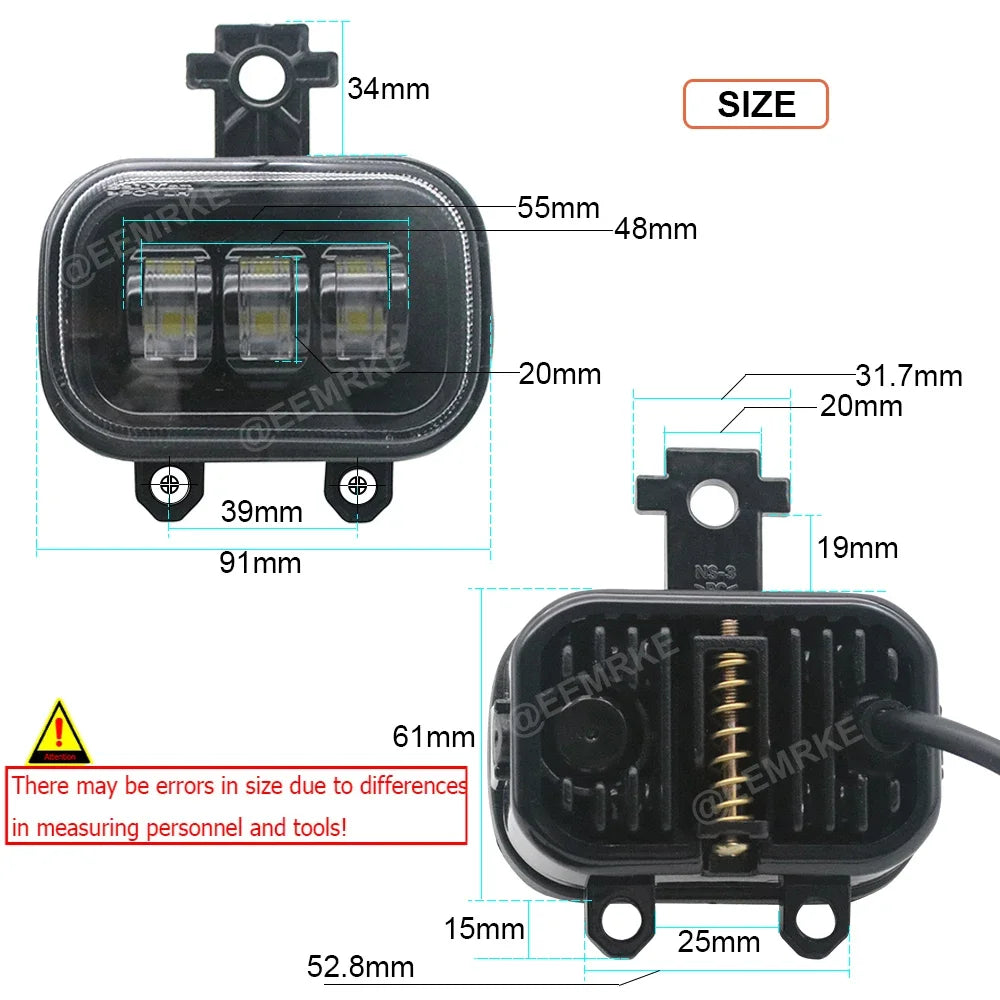 مصابيح ضباب LED عالية الطاقة 40 واط لسيارة نيسان جوك F16 MK II 2019 2020 2021 2022 2023، مصباح أمامي بعدسة DRL 12 فولت أبيض أصفر