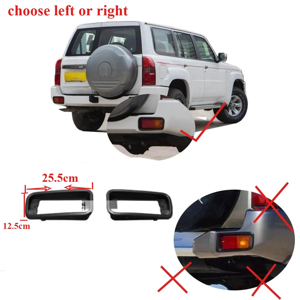 1 Piece Rear Bumper Lamp Cover for Nissan Patrol Y61 Rear Bumper Light Frame for Y61 Bumper Cover GDDT GDDT Lamp Cover