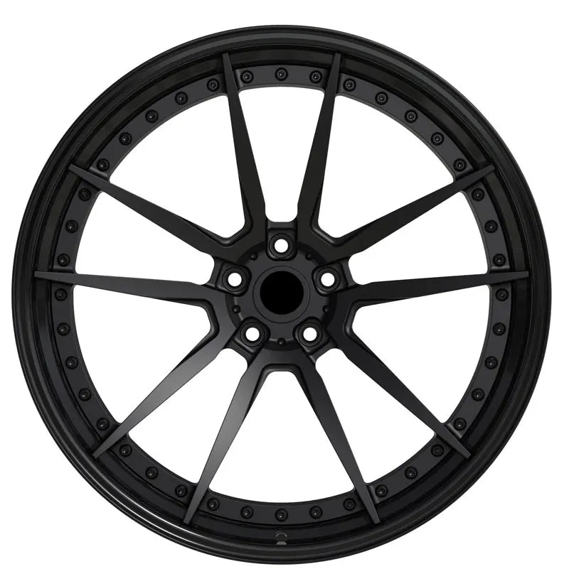 Matt Light Black 2-Piece Forged Wheels 5-Spoke With Black Bolts For BMW For Audi For Mercedes For Porsche