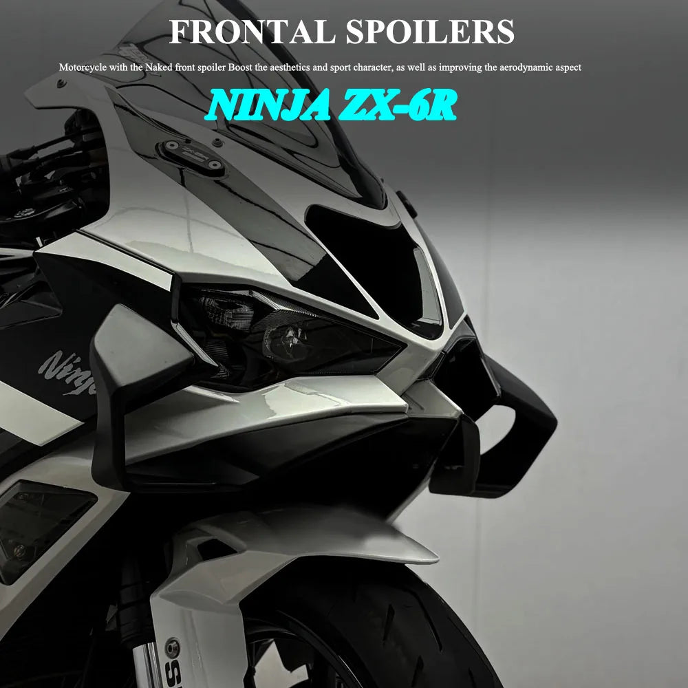 For Kawasaki ZX6R ZX 6R ZX-6R 2024 2025 2026 Motorcycle Side Winglet Front Spoiler Wing Fairing Fixed Lower lip Wing Aerodynamic