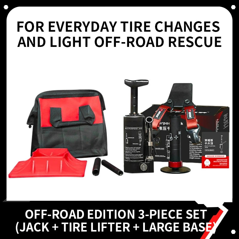 PMP Hydraulic Jack Set – Adjustable Recovery and Lifting, Vertical Rescue Jack for Desert Off-Road Vehicles, Outdoor Rescue Equi