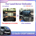 13 Inch Curved Screen For Land Rover Defender 90 110 130 L663 2020-2024 Head Unit Screen Full Touch Retain OEM Systems