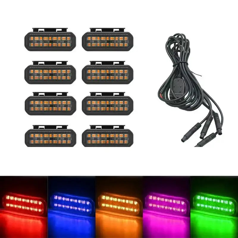 18LED Front Grille Light FOR BYD LEOPARD 8 DENZA B8 Car Daytime Running Light Wheel Eyebrow Lamp For Pickup Offroad 12V