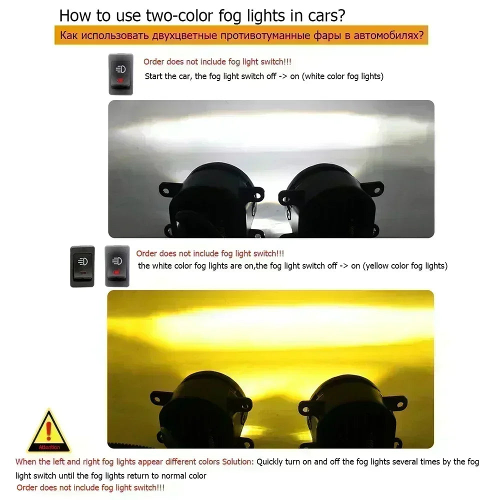 Two-Color Led Fog Lights Angel Eyes Day Light High Power 40W For Nissan Pathfinder MK4 R52 Facelift 2017 2018 2019 2020