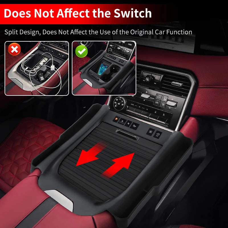 For 2020 2023 2025 2026 Nissan Patrol Y62 Y63 Center Console Silicone Cover Anti-Scratch Protective Case for Cup Holder Armrest