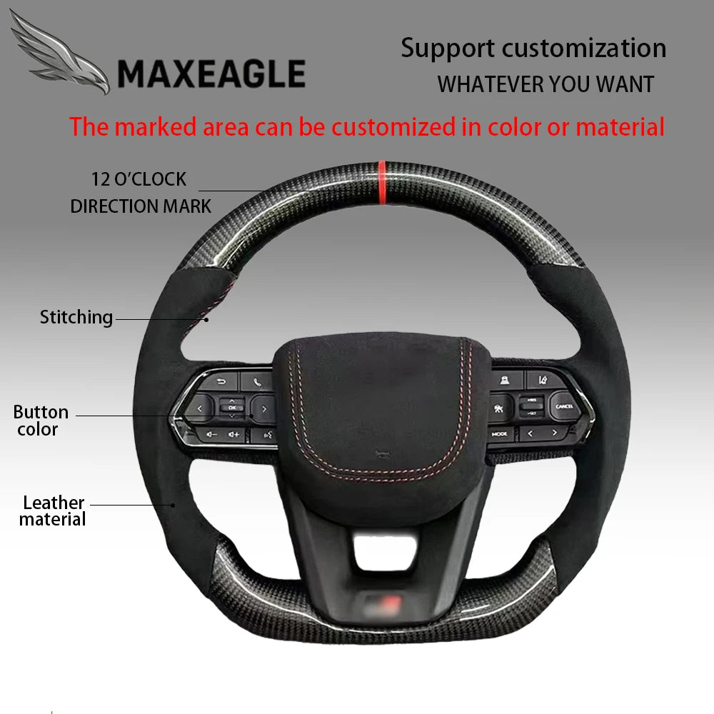 MAXEAGLE لعجلة قيادة تويوتا GT86 فورتشنر FJ كروزر هايس لاند كروزر LC70/76/79 كراون ألفارد فيلفاير هايلكس جلد كاربون
