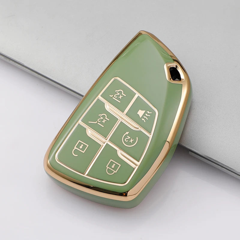 Car Key Cover Case for Chevrolet Tahoe Suburban for GMC Yukon for Buick ENVISION S Plus Avenir 2020 2021 2022 2023 5 6 Button