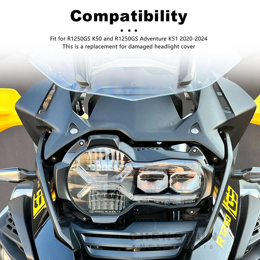 Motorcycle Headlight Cover ABS Plastic Head Light Shell for BMW R1250GS R 1250GS 1250 GS Adventure 2020-2024 2023 Accessories
