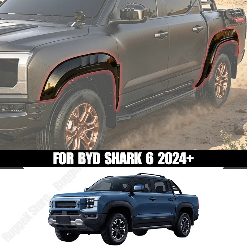 For BYD Shark 6 Fender Flares Widebody Kits ABS Scratch-resistant Wheel Arches Fender Flares Exterior Protector Car Accessories