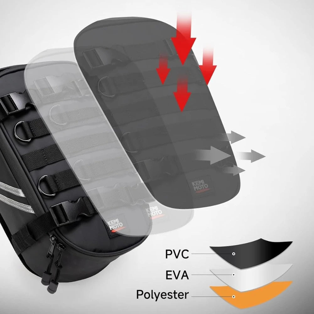 Motorcycle Fender Tail Bag 6L PVC Universal Dirt Bike Enduro Storage Bags for Dual Sport Bike Adventure Off Road Motocross Bag