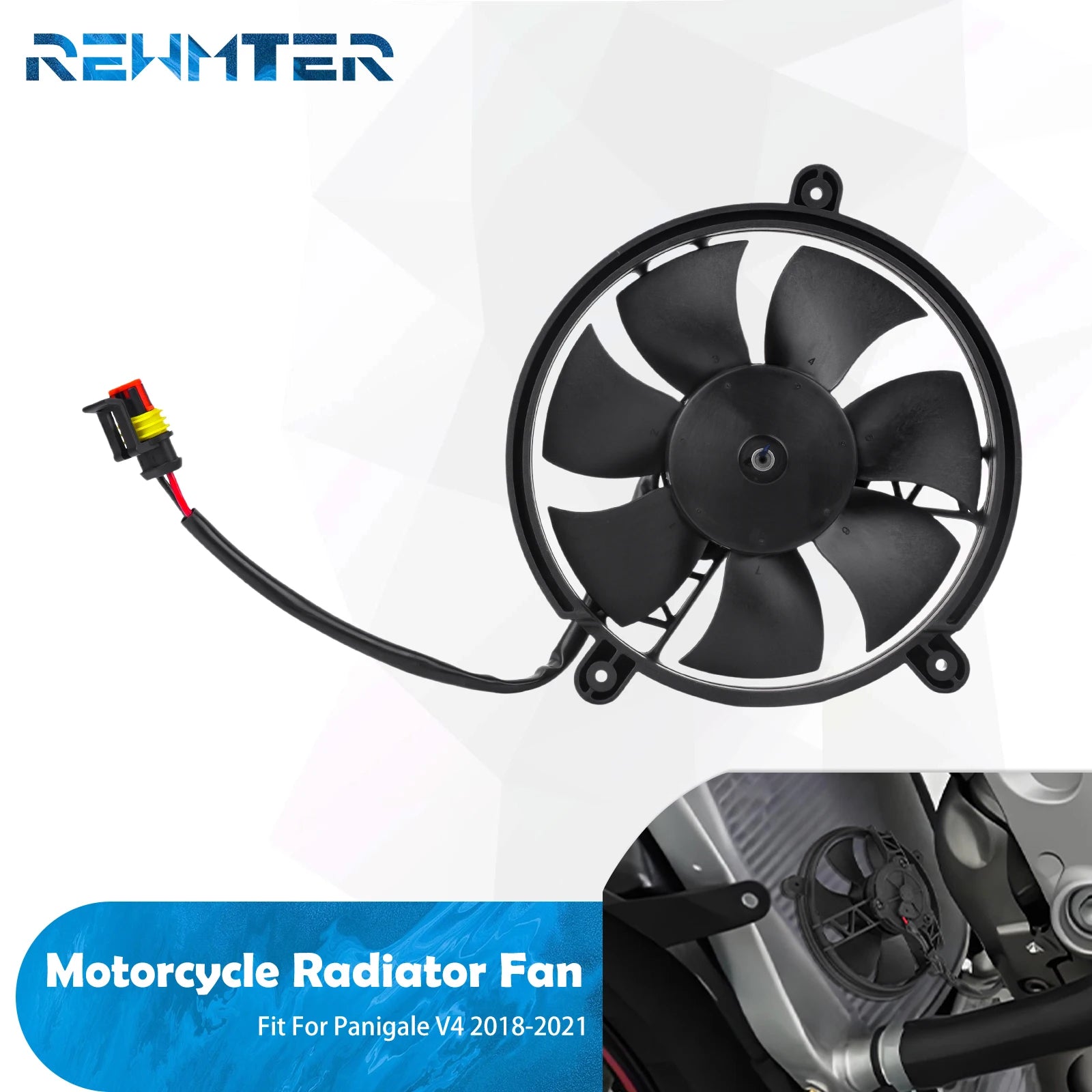 Motorcycle Radiator Fan Left Right Engine Cooler Cooling CoolFlow Fans Black Plastic For Panigale V4 2018-2021 2019 Accessories
