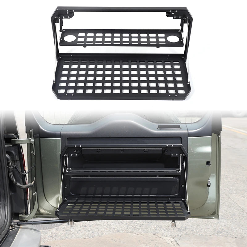 For Land Rover Defender 90 110 130 2020+ Aluminum Alloy Black Car Tailgate Window Storage Fence Foldable Pallet Rack Accessories