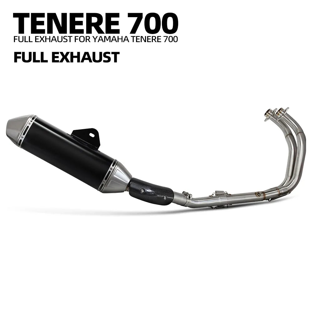 For Yamaha Tenere 700 Full Motorcycle Exhaust System Complete Header Pipe Muffler Kit Adventure Bike
