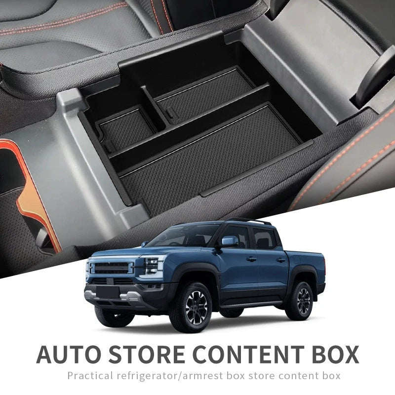 Center Console Storage Box Compatible with BYD 2024 Shark Pickup Truck, Car Organizer Tray for Armrest