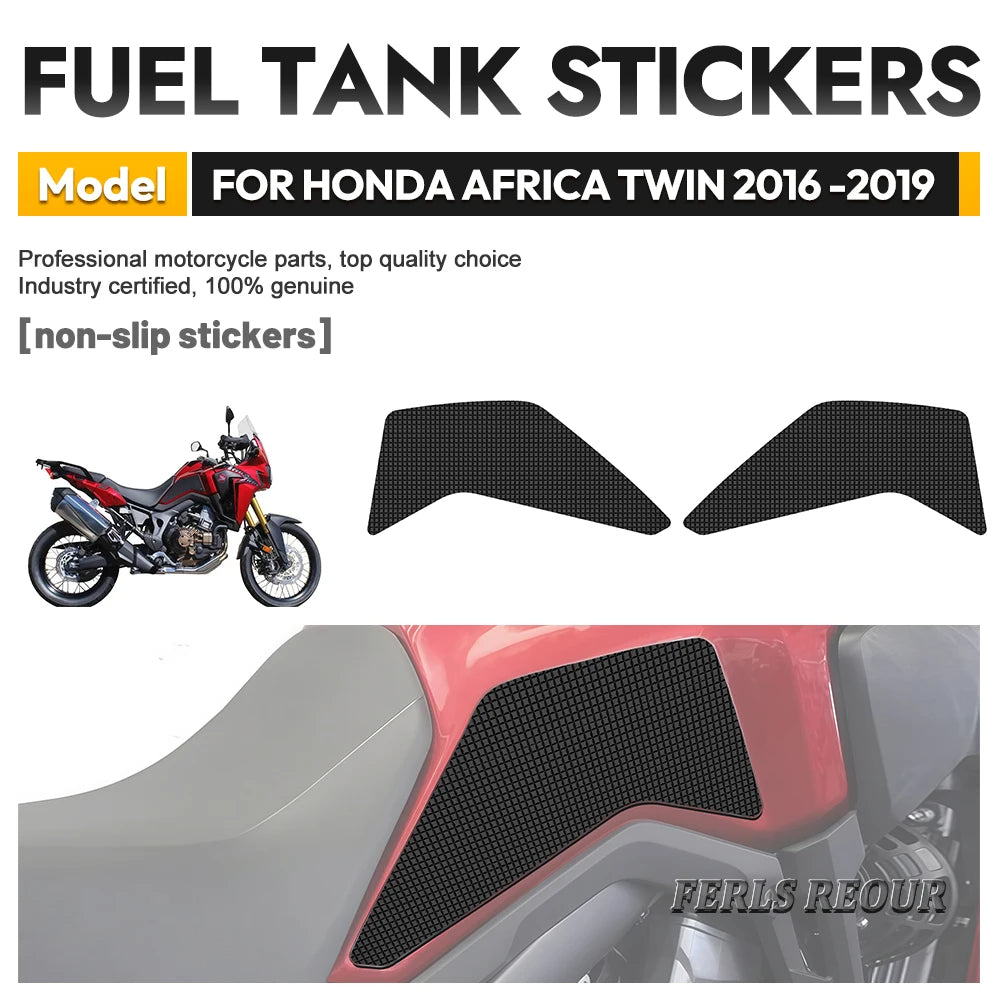 Fuel tank stickers for Honda AFRICA TWIN 2016-2019, black anti-slip fuel tank mats, motorcycle fuel tank protectors