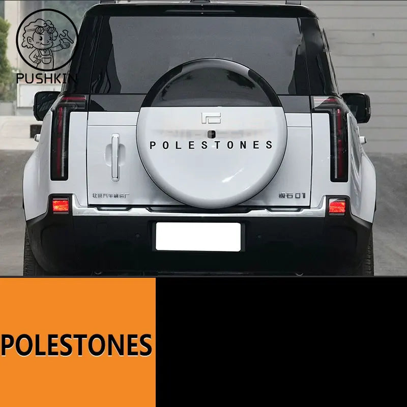 For BAIC JISHI ROX 01 polestone 01 Car Front Hood 3D metal Sticker Auto Logo Letter Patch black silver with 3M Tape