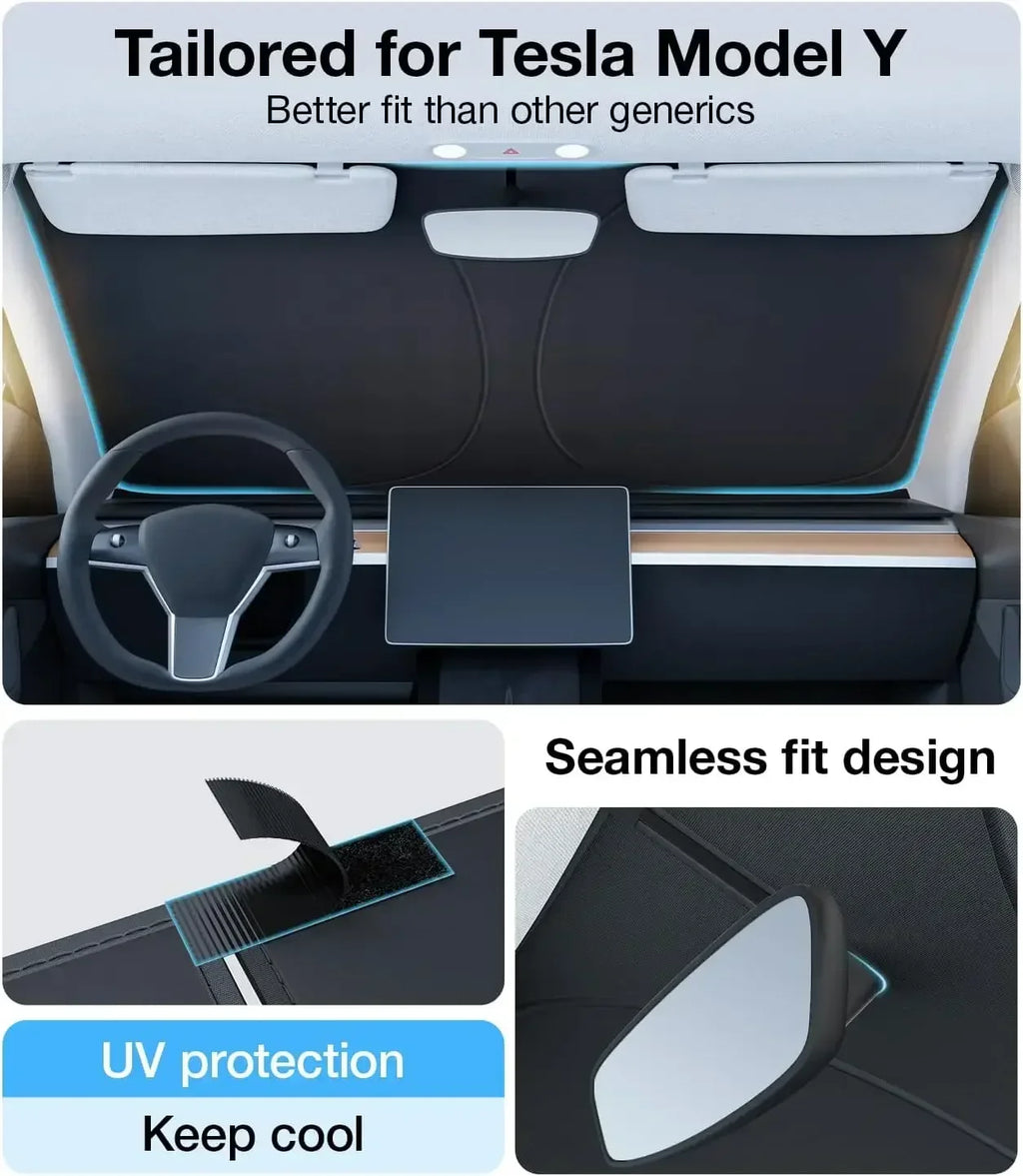 For Tesla Model Y Juniper Car Windshield Sunshade Cover Front Window Sun Shade Heat Insulation Summer Auto Accessories
