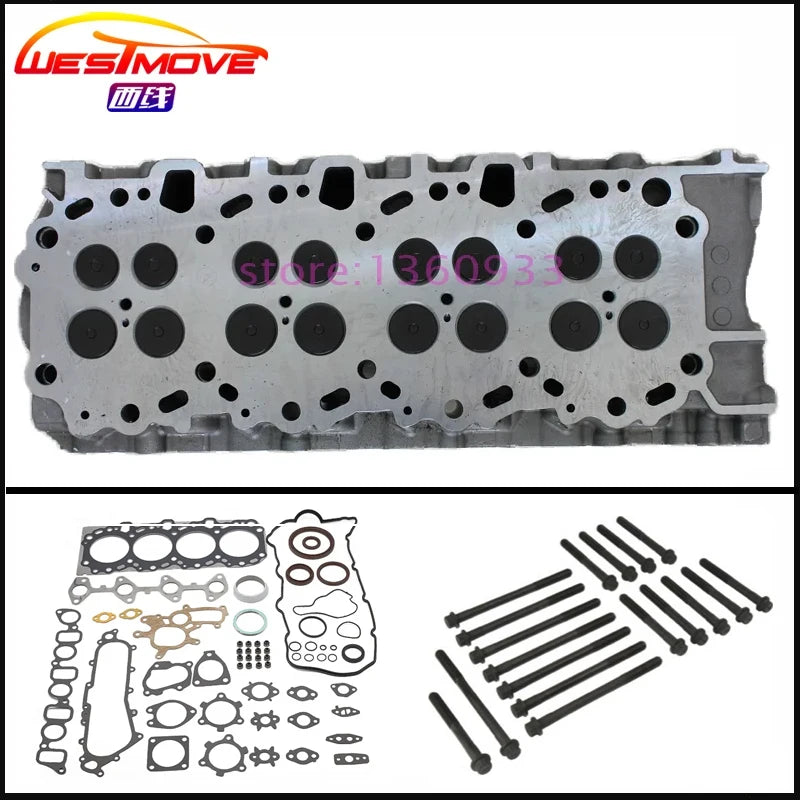 1KD 1KD-FTV رأس أسطوانة كامل مع طقم حشيات براغي لتويوتا لاندكروزر 90 120 دينا 150 هايلوكس فورتشنر 3.0 D-4D 16 فولت 00-