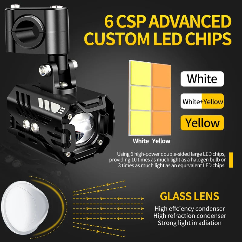 80W Motorcycle Spotlight LED Fog Lights For Honda Africa Twin CRF1000L NC700X For Honda CRF 1000 L ADV Motorcycle Accessories