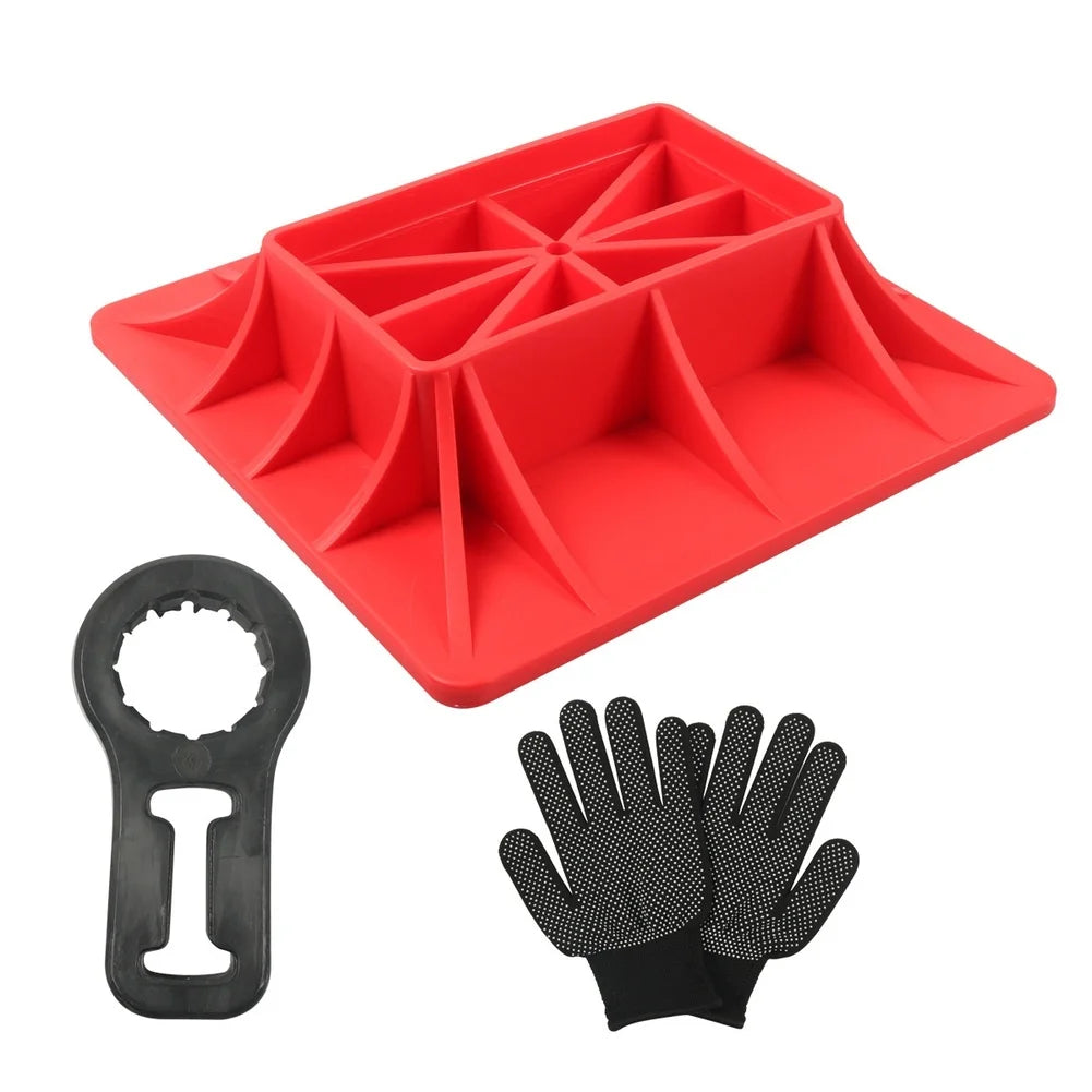 High Lift Jack Base Kit with Tire Lifter Handle Clamp and Gloves for Off Road RV Farm Truck Trailer Lifting and Recovery Tasks