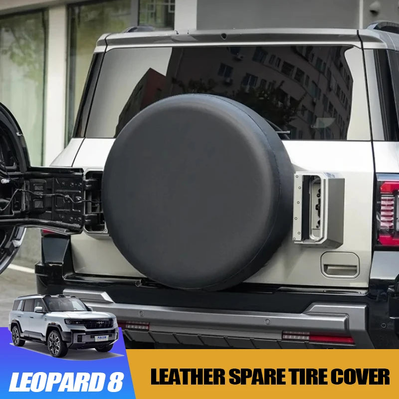 Leather Spare Tire Cover for BYD Leopard 8 Rear Tailgate Mounted Exterior Accessory