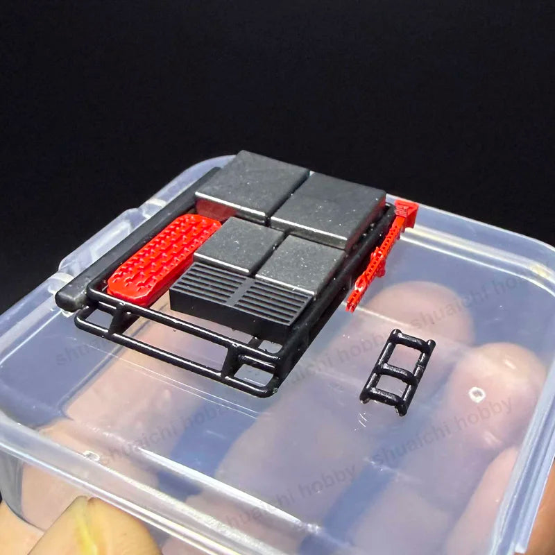 1Set Simulation Roof Rack Kit for 1/64 Scale Off-road Vehicle Model Miniature Recovery Board/High-Lift Jack/Fuel Tank DIY Parts