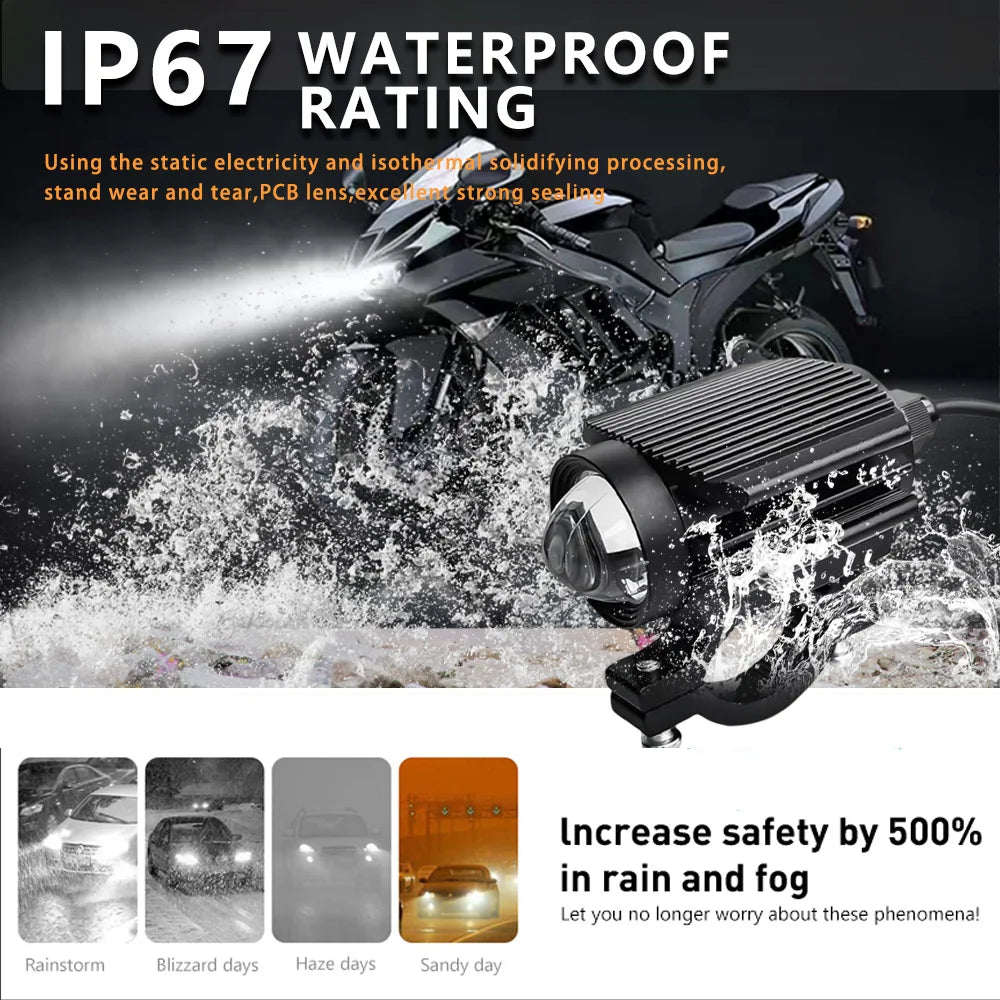 Additional LED Fog Lights Motorcycle Headlights For YAMAHA TENERE 700 MT10 DRAG STAR 400 BANSHEE FJR 1300 YZ250F VSTAR