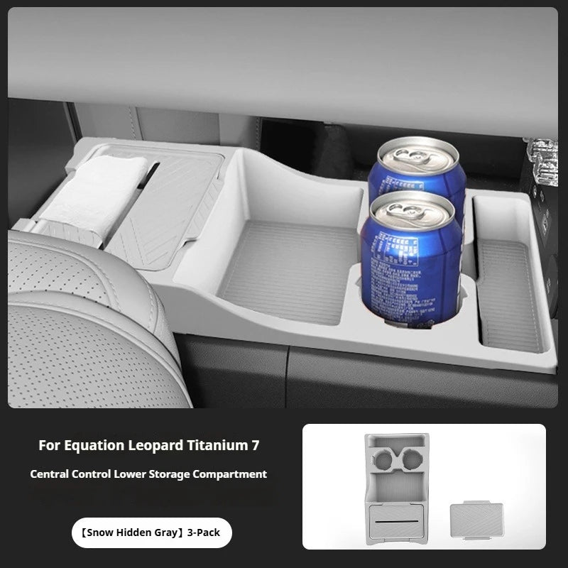 For BYD Ti7 Formula Leopard Titanium 7 Center Console Lower Storage Boxsilicone Storage Box Center Console Modify Anti-slip Pad
