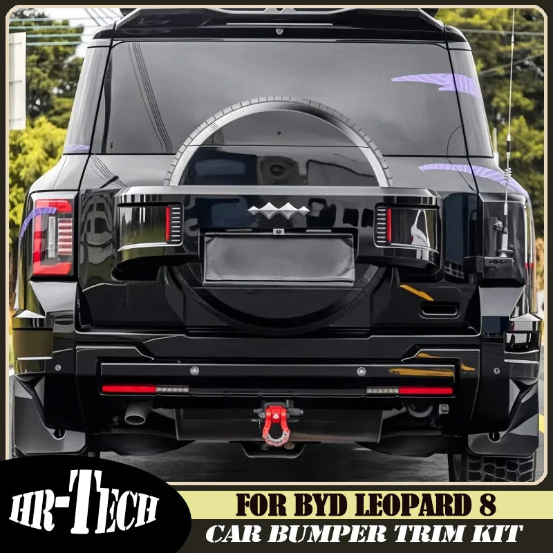 Car Front and Rear Bumper Trim Kit Suitable for BYD Leopard 8 2024 2025 Modified Car Black Warrior Front Rear Bumper Accessories
