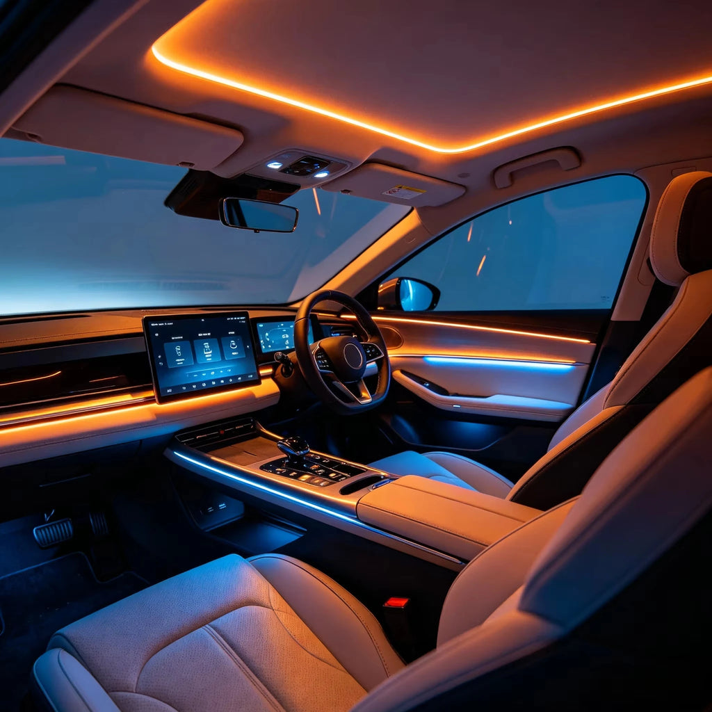 Car Ambient Light for BYD Dolphin 06 GT 25 31 Leds Active Rainbow Kit Control by Screen Mobile App Automobile Decorative Lights