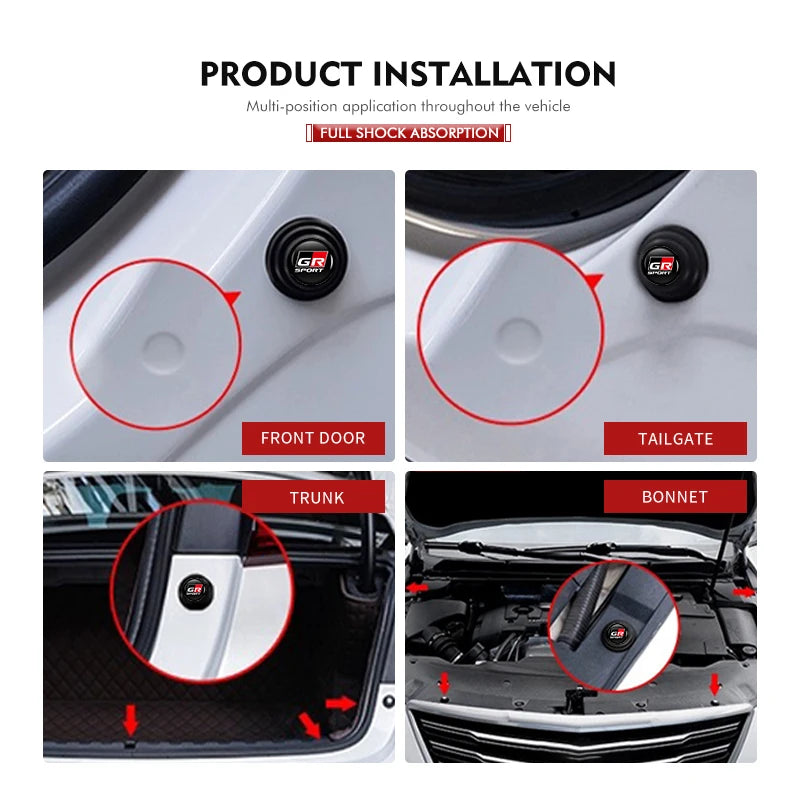 Car Logo Door Shock Absorbing Pad Sound Insulation Anti-collision Pad For Toyota Yaris Corolla Prius Auris CHR Land Cruiser RAV4