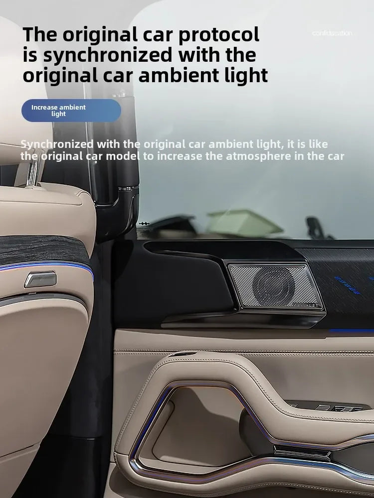 For BYD Formula Leopard 8 Car Seat Back Foldable Table Rear Row Desk w/ Atmosphere Light Wireless Charging &Water Cup Position