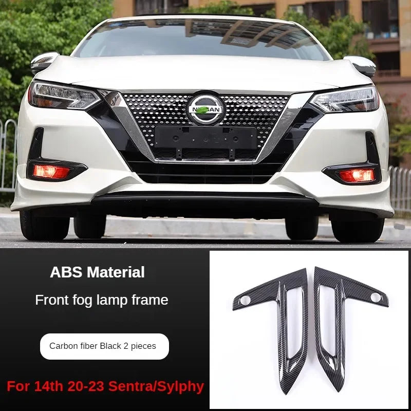 Car Styling Chrome ABS Plastic Front Rear Fog light Lamp Cover Trims Decoration For Nissan 14th 2020 2021 2022 23 Sentra Sylphy