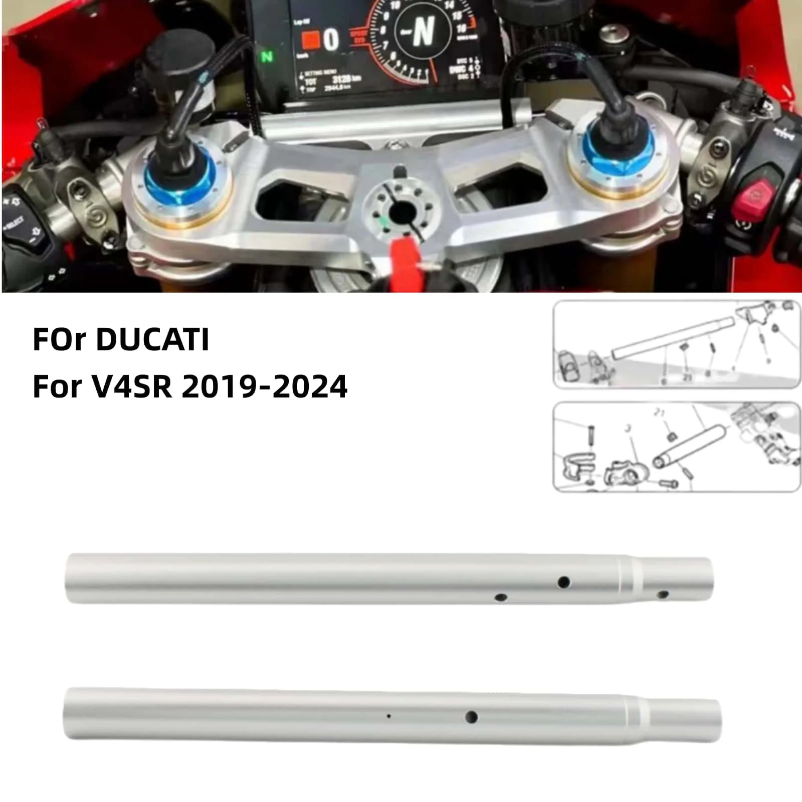 Motorcycle Handlebar Superbike Steering Wheel Hand Grip 87512772CA / 87512763CA For DUCATI Panigale V4/S 2018-2024 V4 V4S V4R