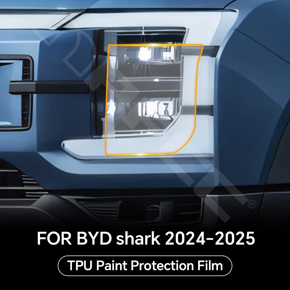 For BYD Ute Shark Base 2024-2026 Headlight Rearview TPU Protection Film Anti-scratch Pre-cut Clear PPF Resistant Invisible Cover