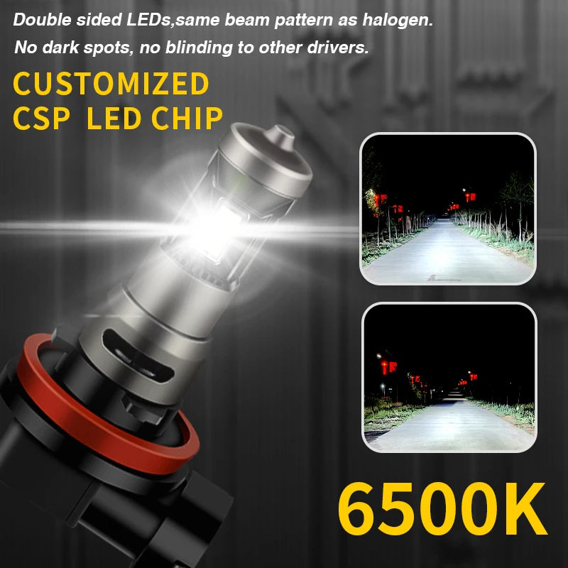 لمبتان LED للمصابيح الأمامية CANbus H11 بقوة 70 واط و12000 لومن عالية ومنخفضة/مصابيح ضباب لسيارة نيسان قشقاي 2 (J11) 2017-2023 2018 2019 2020 2021 2022