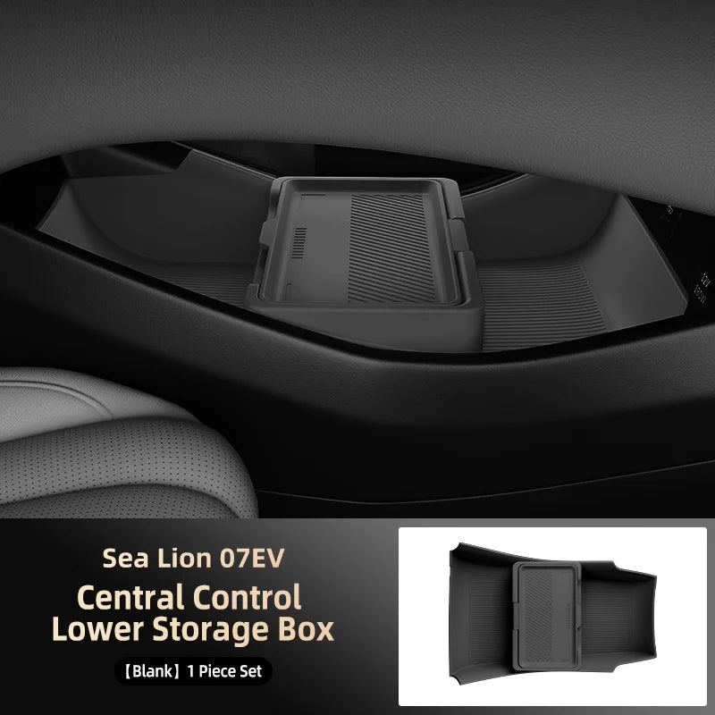 For BYD Sealion 07 EV Car Storage Box Silicone Storage Bin Under Center Console Car Interior Modification Accessories