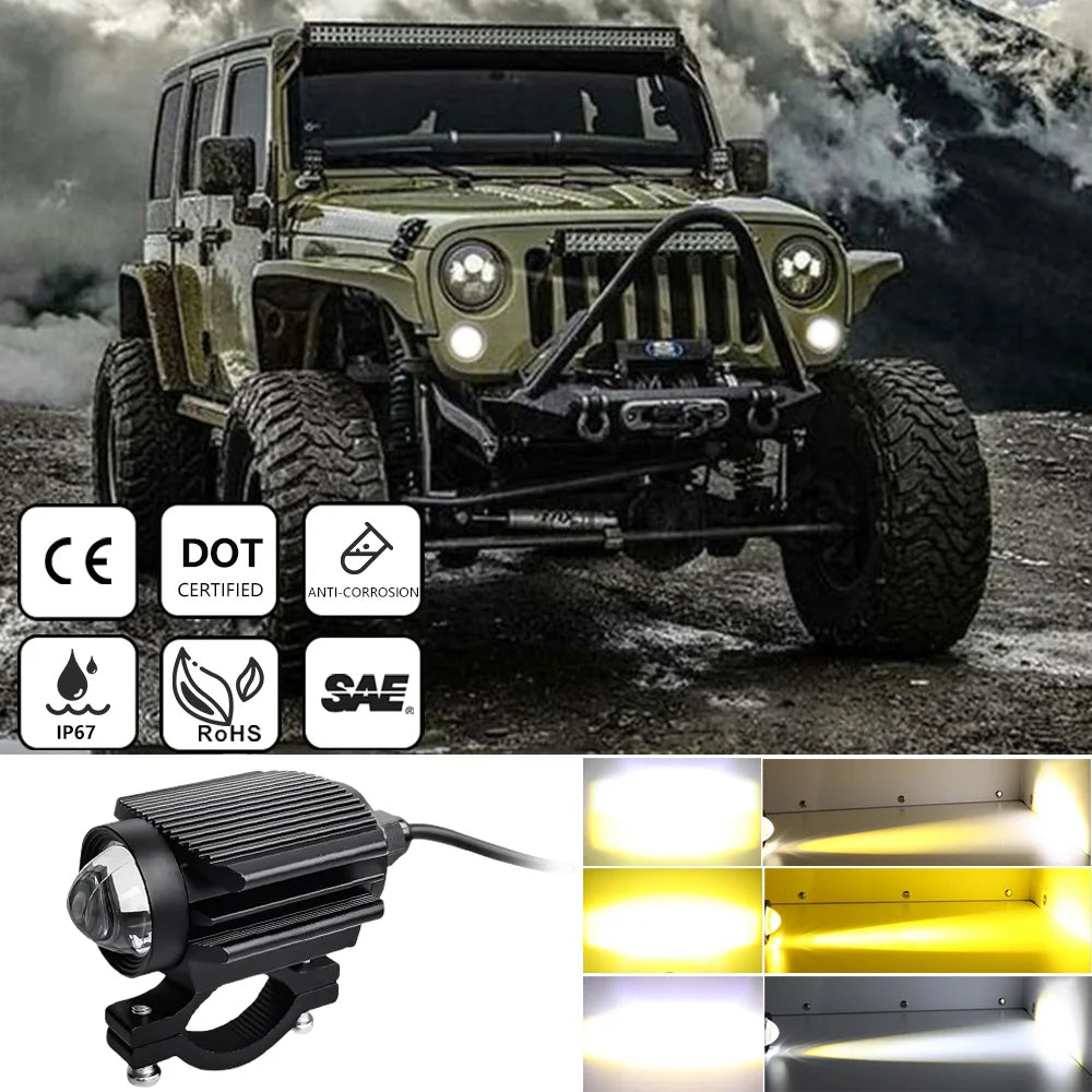 Additional LED Fog Lights Motorcycle Headlights For YAMAHA TENERE 700 MT10 DRAG STAR 400 BANSHEE FJR 1300 YZ250F VSTAR