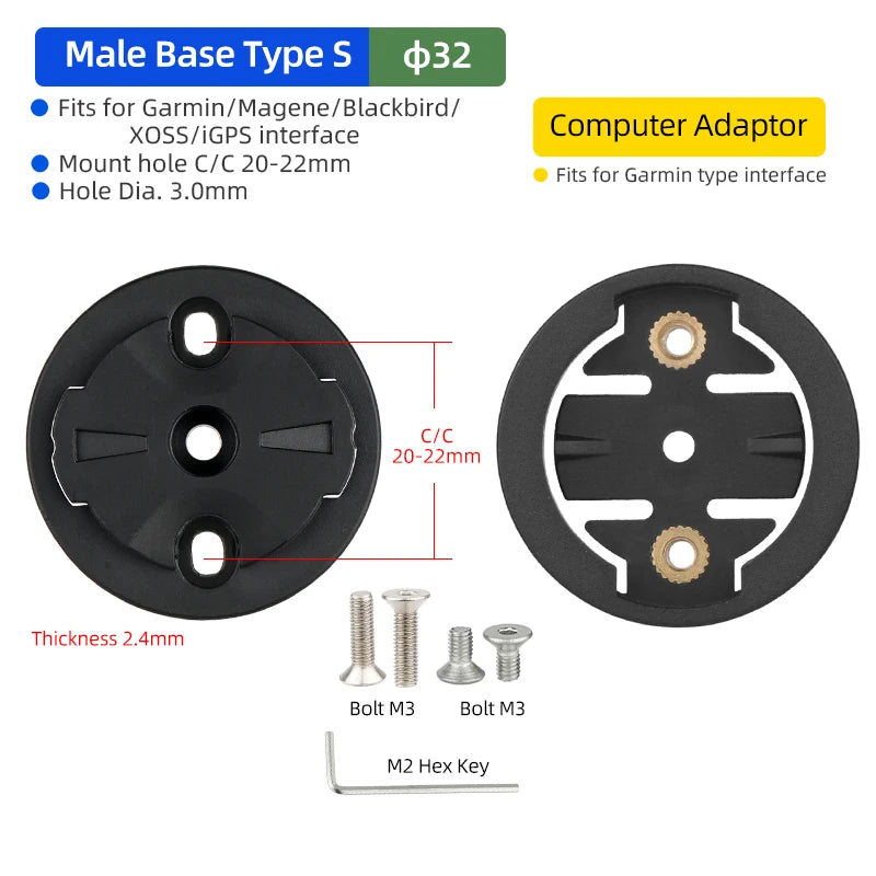 Bicycle Speedometer Mount Bracket Fixed Base Accessories for Garmin Bike Front Light Convex Male Buckle Replacement Repair Parts