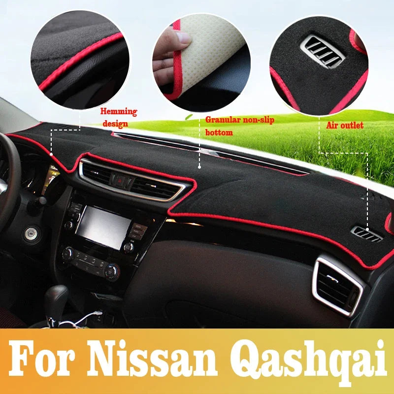 For Nissan Qashqai J11 2014~2024 2025 Car Console Non-slip Mat Dashboard Cover Sunshade Anti-UV Carpets Pad Interior Accessories