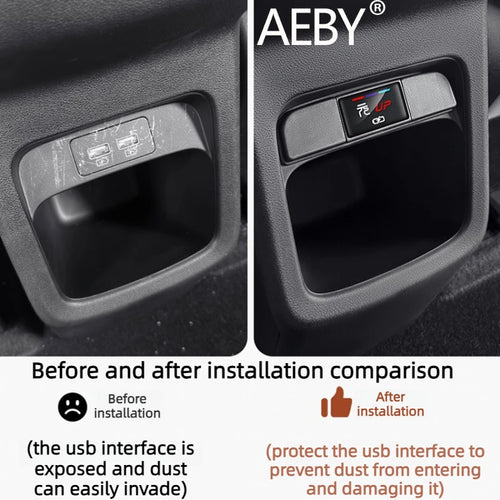 AEBY For BYD Atto 2 2024-2025 Rear Seat USB Port Protective Dust Cover , Car Charger Port Plug Seal Cap Accessories