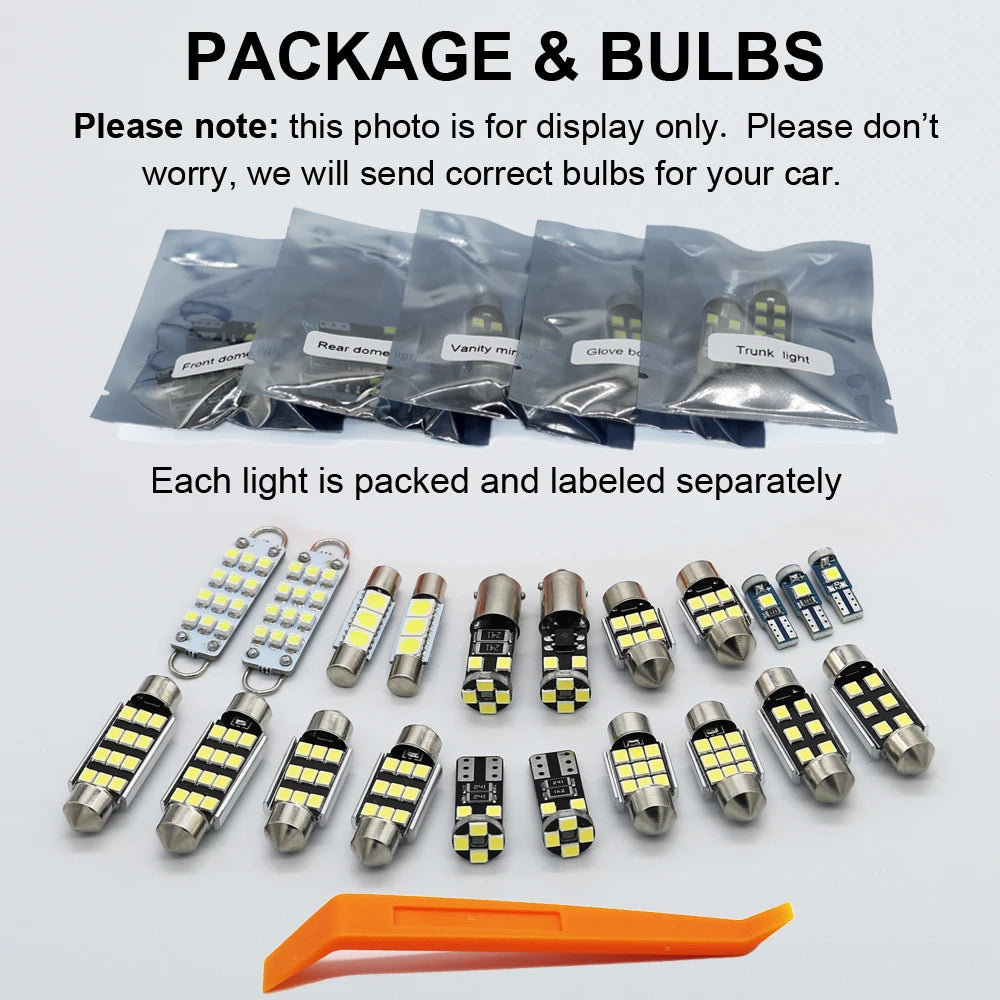 11Pcs Car Bulbs Kit For Nissan Qashqai J11 2014 2015 2016 2017 2018 2019 2020 Interior LED Reading Map Light License Plate Lamp