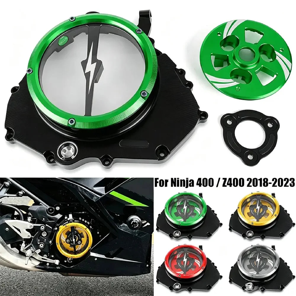 Clear Transparent Engine Case Cover Clutch Cover Modification for Kawasaki Ninja 400 Z400 Motorcycle accessories