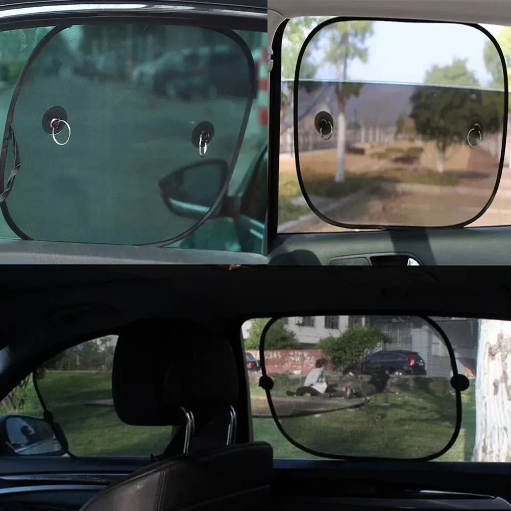 1Set Black Window Curtain Side Glass Mesh Sunshades Accessories Auto Front Rear Car Window Sunshade Cover Sun UV Protection