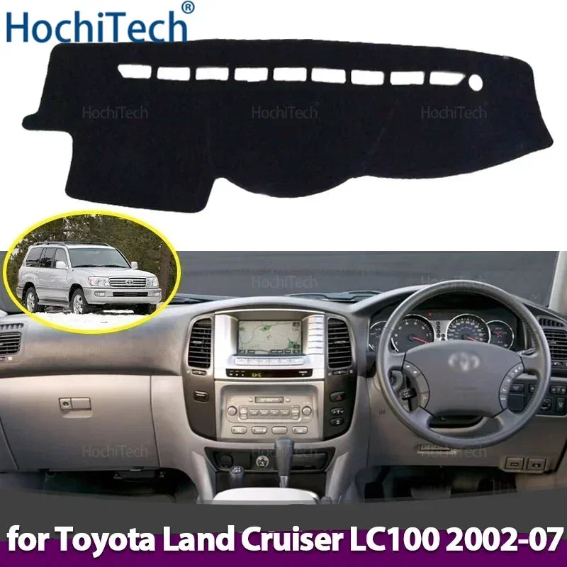 غطاء لوحة القيادة لتويوتا لاند كروزر LC100 2002 2003 2004 2005 2006 2007 سجادة لوحة القيادة واقي من الشمس بساط غطاء